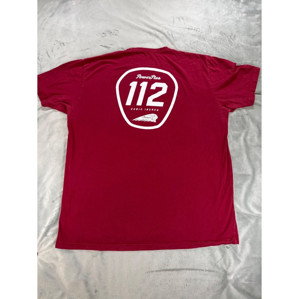 Men's Indian Motorcycles Biker T-Shirt Red Size XXL Powerplus 112 Cubic Inches